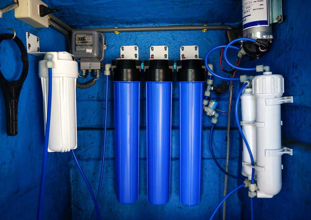 a water filter system at home