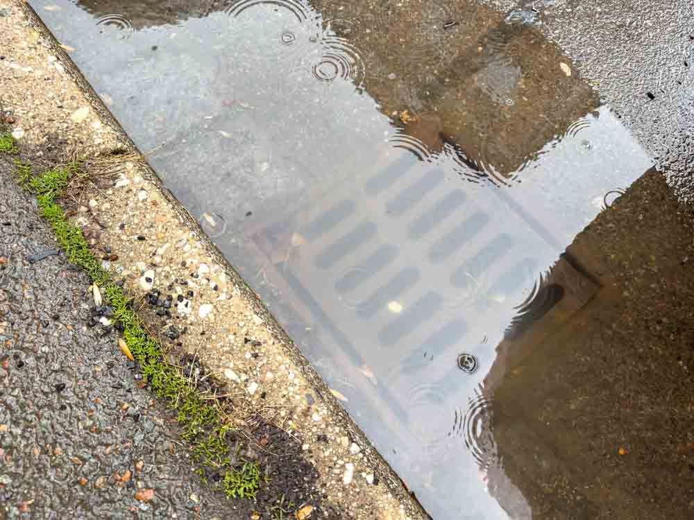 overflowing drain